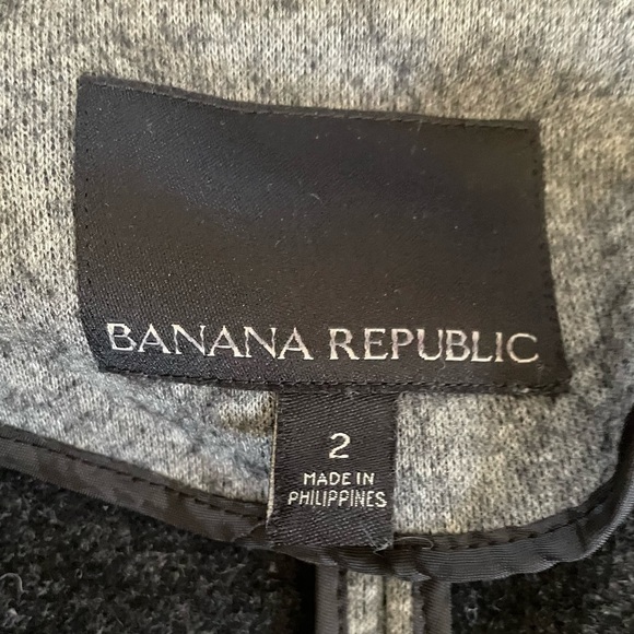 Banana Republic Knit DB Longline Blazer Gray Black Women’s Size 2 - Picture 2 of 8